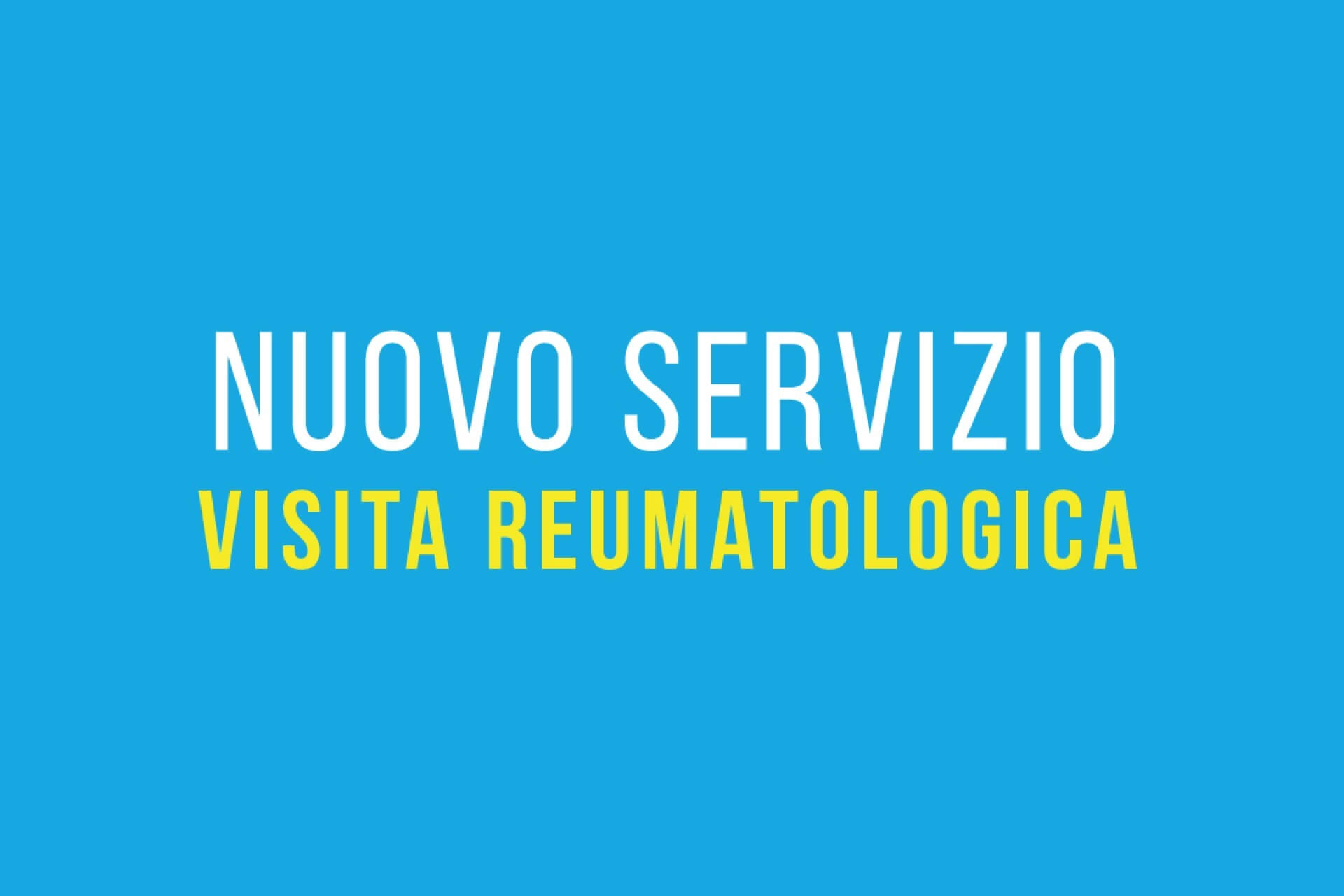 Nuovo servizio di visita reumatologica